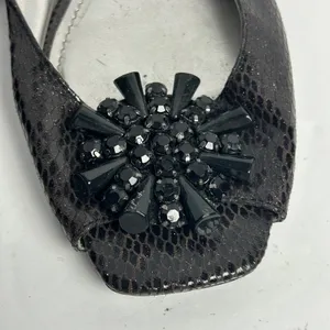 Anne Klein iFlex AK Junior Brown Snakeskin Slingback Kitten Heels Peep Toe 8.5 M thumbnail 9