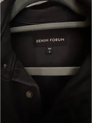 NWOT Aritzia Denim Forum The '80s Comfy Shirt in Black Eyeliner thumbnail 3