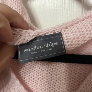 WOODEN SHIPS hooded knit sweater pink size small /‎ medium thumbnail 3