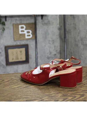A New Day Womens Lucky Square Toe Mary Jane Heels Block 94305220 Red 7.5M thumbnail 2
