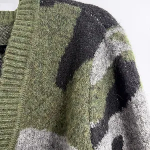 Moth Anthropologie Camo Fuzzy Longline Open Cardigan Sweater Women’s S thumbnail 2