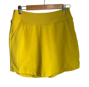 SwingDish Yellow Golf Skort Skirt Shorts Size Small Stretch Athletic Pockets thumbnail 1