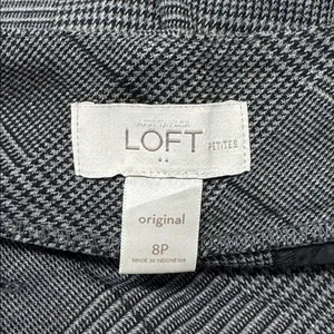 Loft Petite Women’s Plaid Flare Classic Everyday‎ Career Trouser Pants 8P Gray thumbnail 7