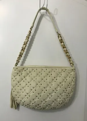 Paolo Masi Vintage Cream Quilted Studded Leather Hobo Bag Made in Italy EUC thumbnail 1