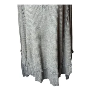 We The Free Shirt Women Medium‎ Gray Oversized Waffle Knit Laguna Thermal Tee thumbnail 7