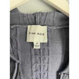Bella Swan Y2K Zip up cardigan hoodie cableknit dusty blue size medium Pink Rose thumbnail 2