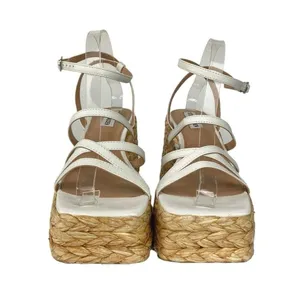 Steve Madden Belise White Square Toe Ankle Strap Platform Strappy Sandals Sz 10 thumbnail 2