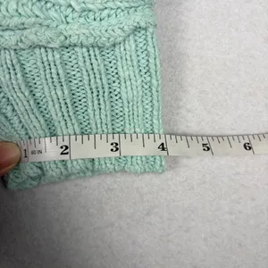Free People Sunset V-Neck Pullover Sweater Women's M Blue Chunky Knit Boho Cozy thumbnail 8