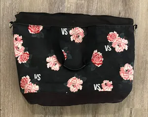 Victoria's Secret Black Floral Tote Bag - 16.5 x 21 in thumbnail 1
