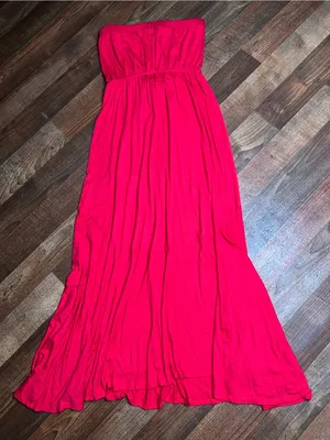 Rolla Coster Strapless Flowing Maxi Dress in Vibrant Pink thumbnail 6