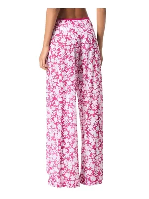 NWT Michael Michael Kors Print Cover Up Pants Mesh Bright Wild Berry Pink XS/S thumbnail 2