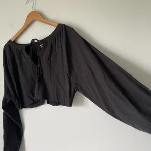 Free People Cropped Blouse Top Boho Cottagecore Black Women's Size XS thumbnail 5