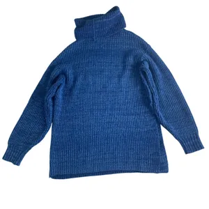 Free People Slouchy Sweater Women Blue 'Eleven' Tunic Medium Oversize Turtleneck thumbnail 5