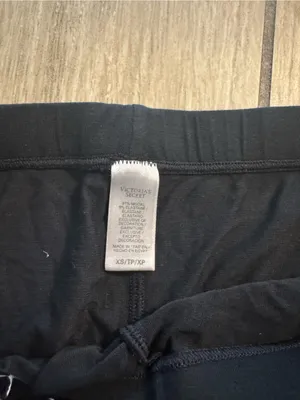 Victoria's Secret Black Lounge Pants with Lace Trim thumbnail 4