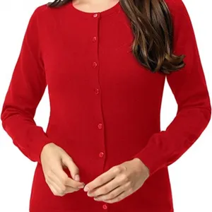 NWT CIELO JEANS USA Tomato Girl Red Large Crew-Neck button down sweater cardigan thumbnail 1