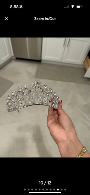 Rhinestone Tiara Princess crown Silver thumbnail 9