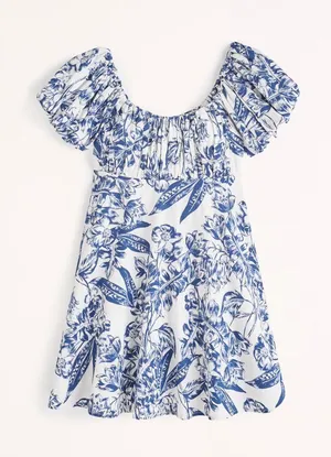 Abercrombie Ruched Puff Sleeve Mini Dress thumbnail 2