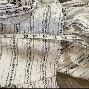 Sugar & cream Jumpsuit L white Blue flowy Ruffle Sleeveless Wide Leg thumbnail 7