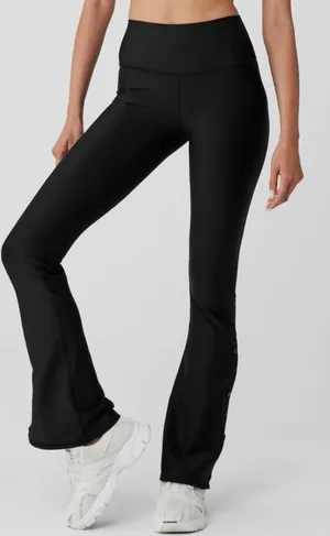 Alo Airlift High-Waist Game Changer Leggings Black Hi-Rise Button Bootcut Flare thumbnail 1