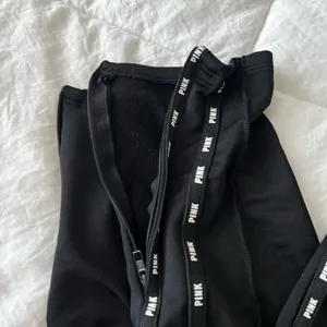 PINK Victoria's Secret Black Joggers with Logo Stripes thumbnail 4