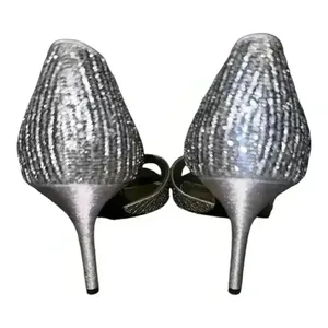 Nina‎ Fern-GM Silver Sparkle Heel Pumps, Size 9.5 thumbnail 5