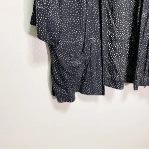 Abercrombie & Fitch Black & White Spotted 3/4 Sleeve Blazer With Pocket thumbnail 2
