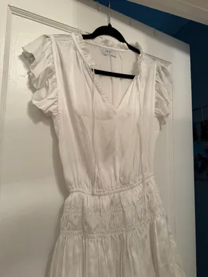 Silk White Mini Dress thumbnail 1