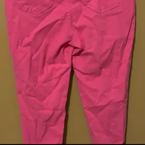 Hot Pink Distressed Skinny Jeans With Frayed Hem(Size Sm) thumbnail 4
