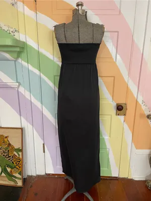 Favorite Daughter Apartment Dress Strapless Smocked Side Slit Maxi Sz XS 🧡🎀 thumbnail 5
