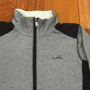 Lauren Ralph Lauren Active‎ Jacket Womens Grey Black Striped Full Zip M thumbnail 2
