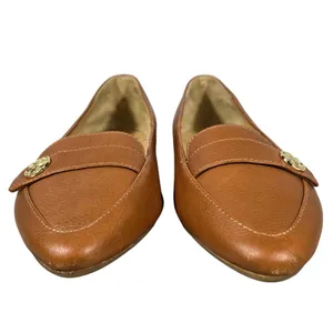 Talbots Womens 8.5 Francesca Tab Driving Moccasins Pebbled Leather Gold Hardware thumbnail 5