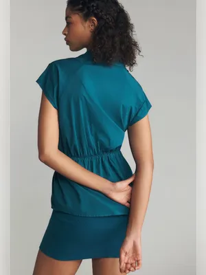 Anthropologie Sundry Sporty Twofer Mini Dress Size: Medium in Kayaking Green thumbnail 2