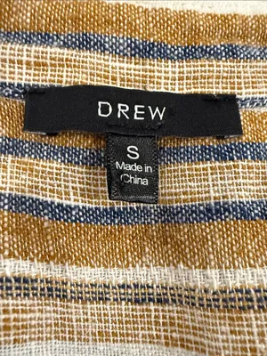 Anthropologie Drew Linen Raw Hem Striped Dress size S thumbnail 6