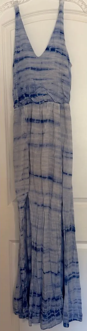 Sugarlips Blue Tie Dye Maxi Skirt Boho Flowy Double Slit Skirt NWOT thumbnail 1