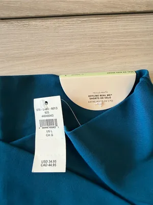 OFFLINE Real Me Crossover High Waisted 5" Bike Short Teal Large NWT IN PKG thumbnail 6