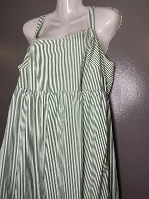 Ava & Viv Dress Womens XXL Green Square Neck Trapeze Midi Sundress Pockets thumbnail 7