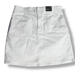 Express Super High Rise white denim skirt thumbnail 1
