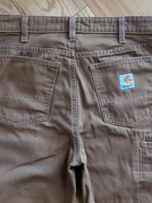 Carhartt SALES SAMPLE Womens Sz 4 Brown Canvas Carpenter Work Pants Pima Nylon thumbnail 5