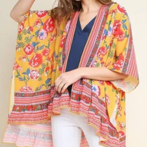 Umgee Plus Floral Kimono Cardigan Size XL/1X thumbnail 1