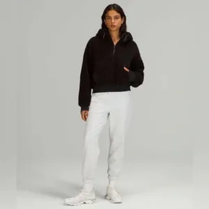 Lululemon Textured Fleece 1/2‎ Zip Black size 4 sherpa hooded thumbnail 13