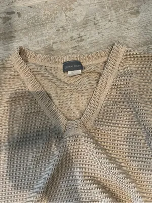 Jordan Taylor Women's Textured Beige Short-Sleeve V-Neck Top Size M thumbnail 4
