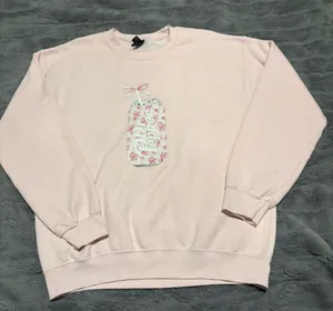Gildan Dr Pepper Graphic Sweatshirt Pink Floral Soda Crewneck Medium thumbnail 3