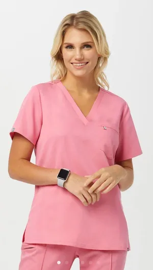 Rose Pink TENCEL™ Sal‎ ‎ Essential Scrub Top thumbnail 1