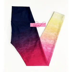 Nordstrom Wear It To Heart High Waist Banded Leggings Sunset Ombre Hi-Rise Gradient Pink S thumbnail 7