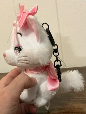 A Rare HTF Disney Store Japan Aristocats Marie Winking Plush Keychain Keyring thumbnail 5