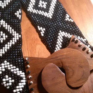 Southwestern Handcrafted Seed Bead Belt With Wooden Buckle thumbnail 8