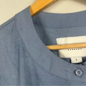 The shirt by Rochelle Behrens THE SLEEVELESS BRETT SHIRT in slate blue large thumbnail 5