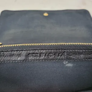 See By Chloe Checkbook Wallet 7.25" Black Soft Embossed Leather Bi-Fold Clutch thumbnail 5