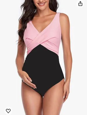 Maternity Swimwear Front Cross Pregnancy Swimsuit Bathing Suit Maternity thumbnail 2