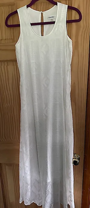 Calvin Klein white maxi dress lace spring size 2 NWOT thumbnail 1